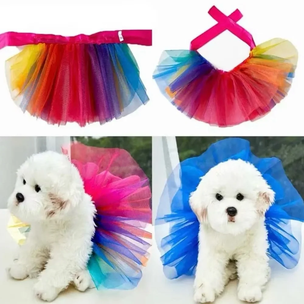 Pet Tulle Tutu Skirt with Bow Pink SM NEW